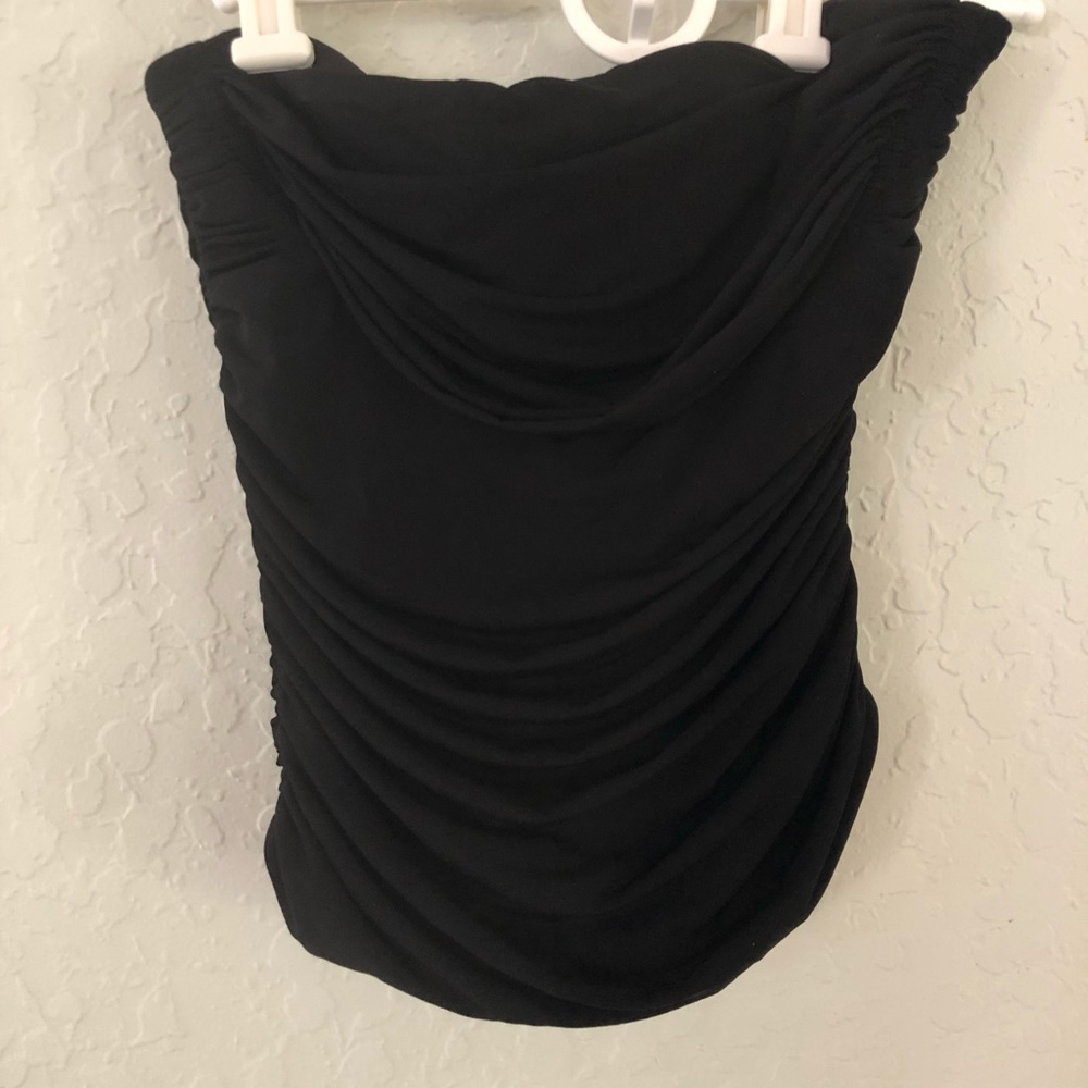 NWT BCBGMAXAZRIA Black Corset Top Zipper Back